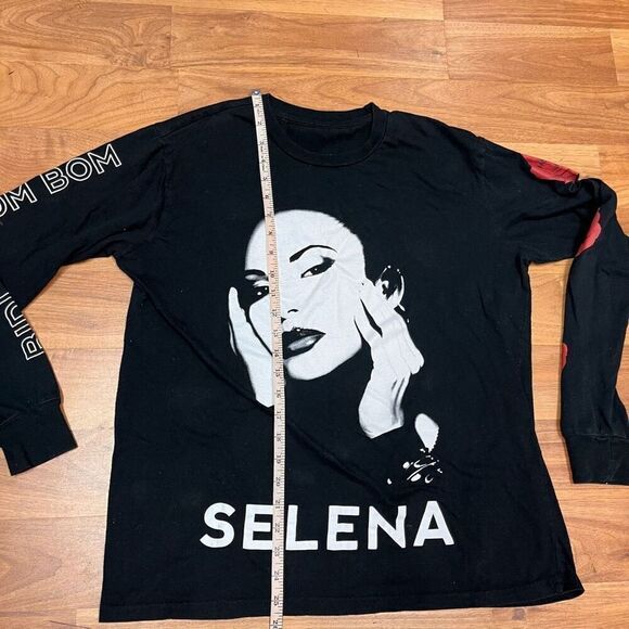 Gildan Womens Black Long Sleeve Official Selena Merch Roses T-Shirt Small - Picture 5 of 7